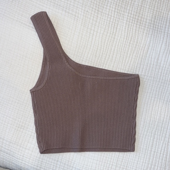 Babaton Ribbed One Shoulder Crop Top - Picture 2 of 2